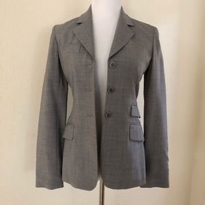 Theory Gray Wool Blend Power Equestrian Blazer S